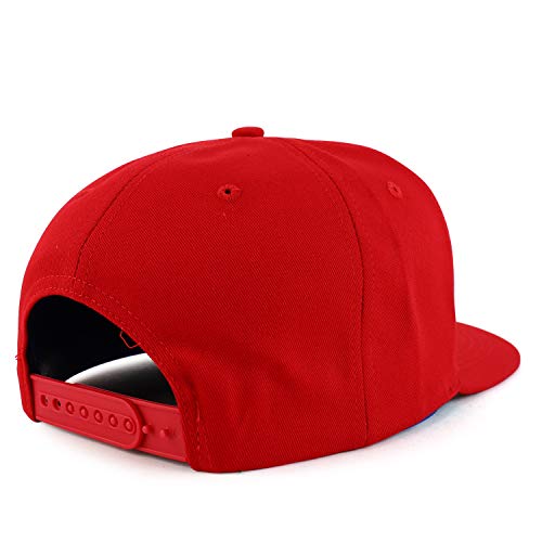 Image of Trendy Apparel Shop PR 3D Embroidered Flatbill Snapback Cap with Puerto Rico Flag