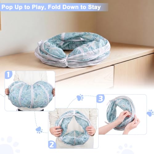 Image of Glittme S-Shape Cat Tunnel, Foldable Cat Tunnels for Indoor Cats