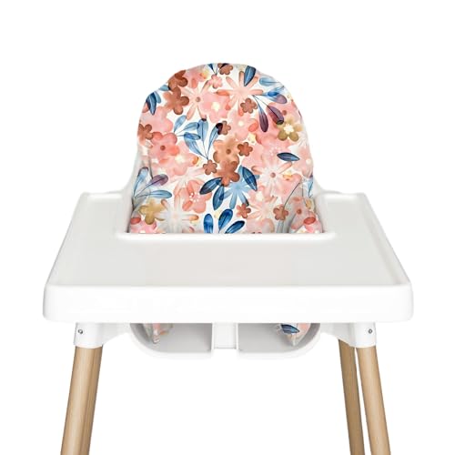 Image of Nibble and Rest Highchair Insert Cover, Compatible for IKEA Antilop Highchair, High Chair Accessories Stain-Proof and Wipeable Insert Cover (Cushion NOT Included)(Pink Posies)