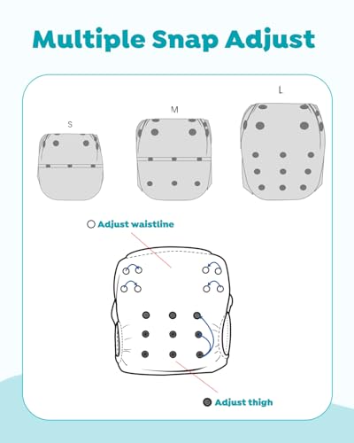 Image of ALVABABY Large Swim Diapers 2pcs Baby & Toddler Snap One Size Reusable Adjustable Baby Boys' Swim Diapers for Swimming Lessons ZDYK155-156