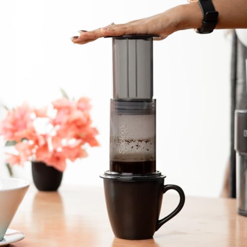 Image of Sipologie Mesh AirBrew with In-Built Mesh Filter & Ceramic Coffee Mug | Travel Coffee Maker | Paper Filters Included | Compact Travel Brewer