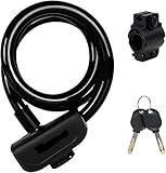 Candado for bicicleta, candado de aleación con cable de acero, candado for bicicleta, candado antirrobo for ciclismo al aire libre con soporte for llaves, candado de seguridad con cable de acero for a