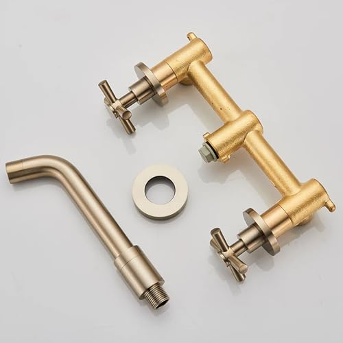 Robinet de salle de bain mural à 3 trous et double commande croisée
