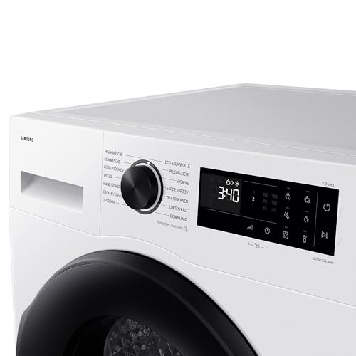 Samsung DV91DG52A0AEEG Wärmepumpentrockner, 9 kg, EEK: C, AI Wäschetrockner mit WiFi-SmartThings-App, LED-Display, Hygiene-Programm, Air Refresh, Knitterschutz, Weiß