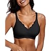 Vertvie Womens Seamless Bras No Underwire Supportive Wireless Push Up Full Coverage Bralette Comfort Scalloped T-Shirt Bra