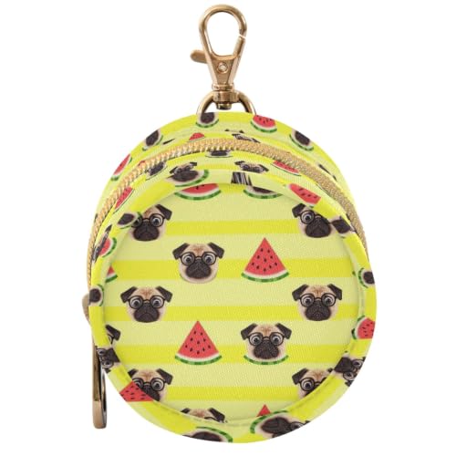 Pacifier Holder Fashion Pug Dog Watermelon Yellow