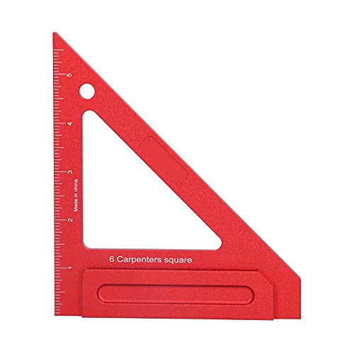 Aluminium Alloy 6061 Woodworking Measuring Tool, for Carpenter, Handyman, Construction Worker (6'' inch Square Ruler)