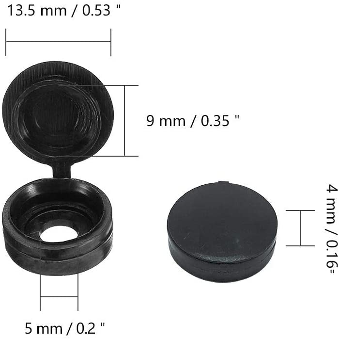Vista 2 de Persberg - 120 tapas de rosca, tapas de rosca de plástico con bisagras, tapa de rosca plegable, tapas de arandela a presión, tapas abatibles de 12