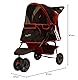 Haustier-Buggy all Terrain IPS-01 rot/schwarz, Hunde-Tragetasche, Trolley, Trailer, InnoPet, Buggy, Zusammenklappbar Pet Buggy, Kinderwagen, Kinderwagen für Hunde und Katzen