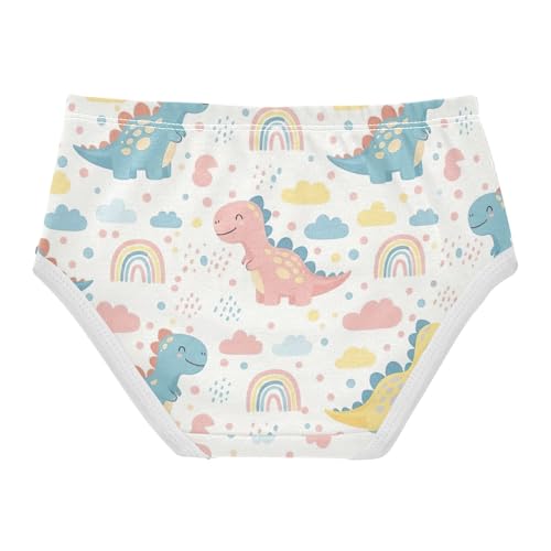 Cute Pastel Dino Toddler Girl Undies, Cotton Underwear Girls, 2T–8 Years2