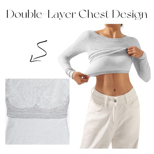 SUUKSESS Women Fall Modal Ribbed Top Boat Neck Long Sleeve Shirts Basic Going Out T Shirts2