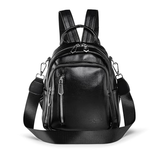 HUAZHIMAO Petit Sac a Dos Femme, 3 en 1 Cuir PU Sacs à Main Portés Dos Femme Imperméable Sacs à...