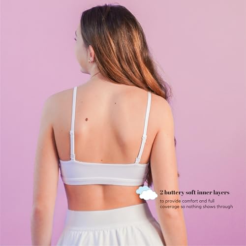 Training Bra | Starter Teen Bra For Pre-Teen Girls | White Bralette | Breathable Fabric | Adjustable Straps & Cups2
