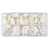 Beuniar Acrylic Nails Tips Short Coffin 500PCS Ballerina Artificial False Nail Tip Full Cover 10 Sizes with Box for Art Salons & Home DIY (Natural)