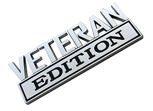 Image of 1x 7 Large Veteran Edition VA Emblem Badges Decal Car Flag Decal Military Replacement for F150 F250 F350 Chevy Silverado 1500 2500 Chevrolet C10 C15 (Chrome Black)