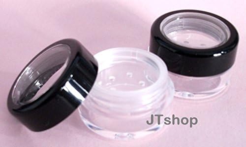 5mL Black Rimmed Thick Wall Empty Small Plastic Sifter JAR for Cosmetic/Craft/Travel/Sample (5 Sifter Jars) - Image 4