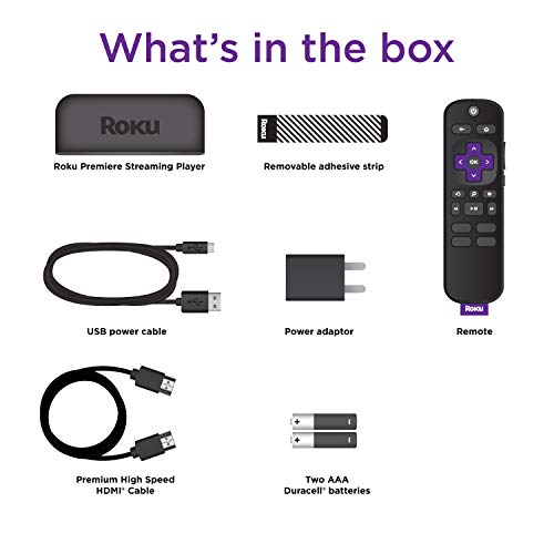 Image of Roku Premiere | HD /4K /HDR Streaming Media Player, Simple Remote and Premium HDMI Cable, Black