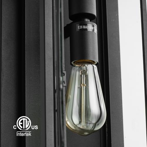 Image of mirrea 24 inch Modern Outdoor Porch Wall Light, Matte Black, 2 Pack