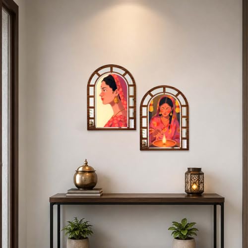 Image of Sehaz Artworks DiyaGlow Home Decoration Items for Living Room-15.4 inchx11.6 inch