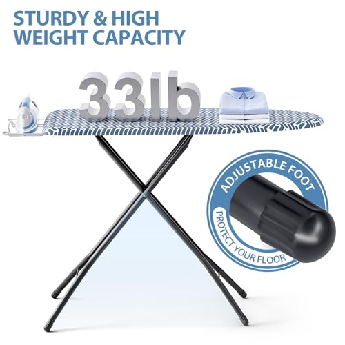 image for KINGBOARD Foldable Ironing Board Full Size, Iron and Ironing Board Set