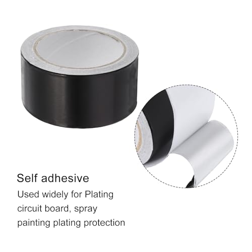 Image of uxcell Aluminum Foil Tape 2 Inch x 22 Yards Black High Temperature Tape for HVAC, Sealing, Patching Hot and Cold Air Ducts 6 Pcs, Silver