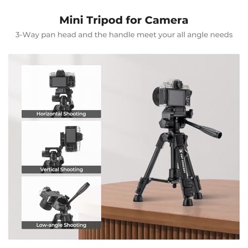 Image of K&F CONCEPT 25 inch Mini Desk Tripod for Camera Video | Portable Aluminum Tripod for DSLR Cameras Phone, Lightweight Video Tripod for Travel. with Remote Max load 8.8 lbs. S223A0