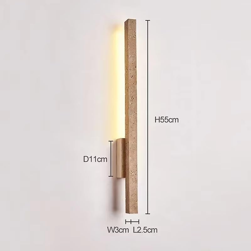 Modern Creative Long Strip Shaped Home Decoration Wall Lamp Warm Led Stone Lighting in Room Corridors Stairs(Cold White)