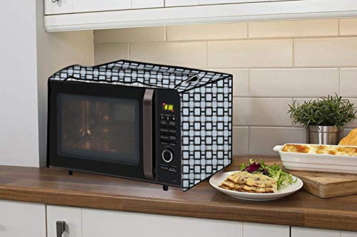 Image of Stylista Microwave Oven Cover for Panasonic 27 L Convection NN-CT645BFDG Lattice Pattern Grey