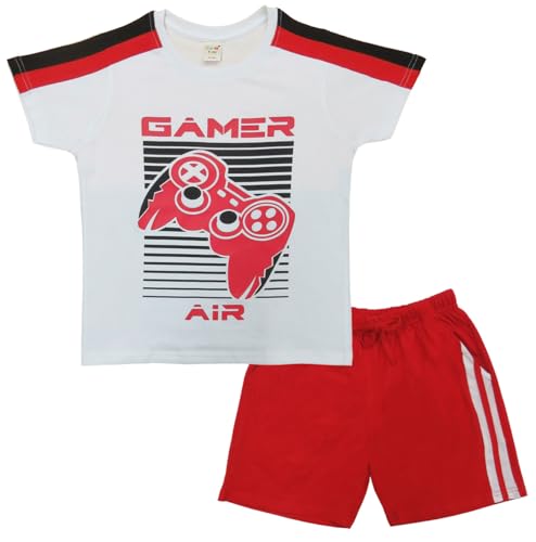Image of Clothe Funn Boys Printed Cotton Half Sleeves T-Shirt & Shorts Set