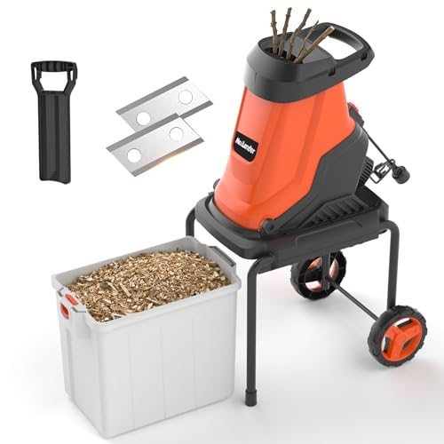 MAXLANDER 15-Amp Electric Wood Chipper, Shredder...