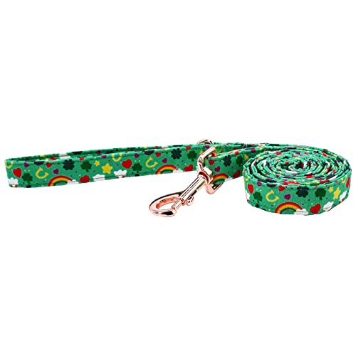 DOGWONG St. Patrick's Day Dog Leash, Green Lucky Clover Shamrock Dog Leash Soft Durable Lucky Charm Puppy Leash for Small Medium Large Dog Gift