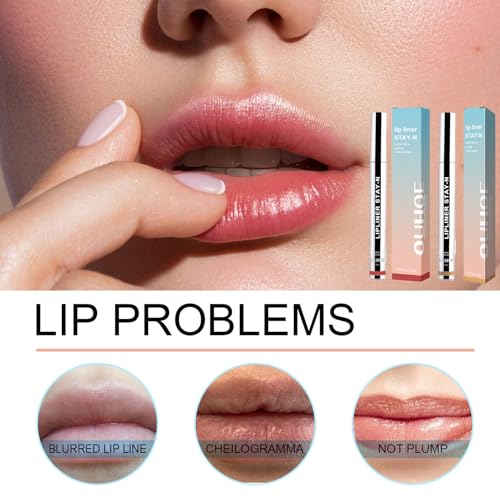 2PCS Removable Lip Liner,Peel Off Lip Liner Tattoo,No smudging Lip Liner for Women & Girls,Brown Lip Liner,Waterproof & Plump Your Lips,Lip Liner Set,Red & Red Brown,Nude Lip Liner for Women Makeup - Image 5
