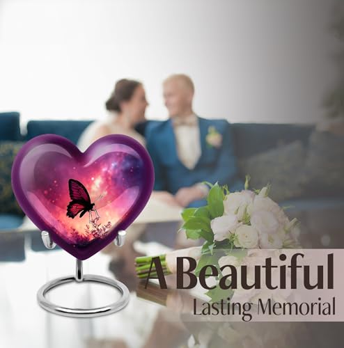 Image of Butterfly Urn - Large Cremation Urn for Human Ashes Adult Male & Female - Mini Keepsake Burial Urns - Combo of 8 Inch & 3 Inch