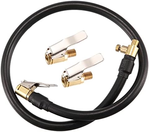 X AUTOHAUX 300cm Flexible Tire Valve Extension - Universal Air Hose With Locking Chuck For Cars & Bikes