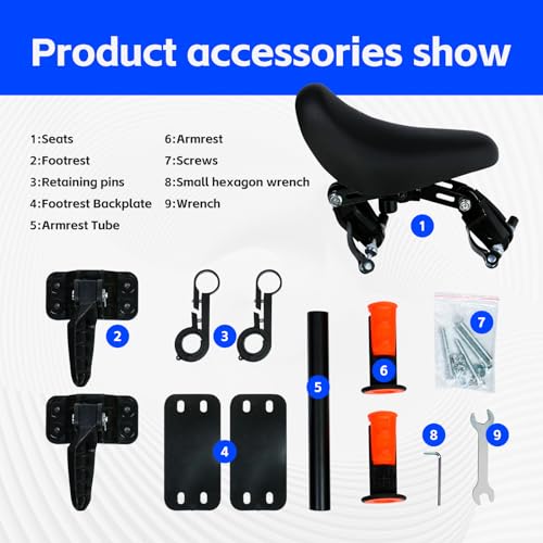 Showbean Kids Bike Seat Front Mounted And Handlebar Child Bike Seat Detachable Front Mounted Toddler Bike Seat Bicycle Seats With Foot Pedals For Children 2 thumb #1