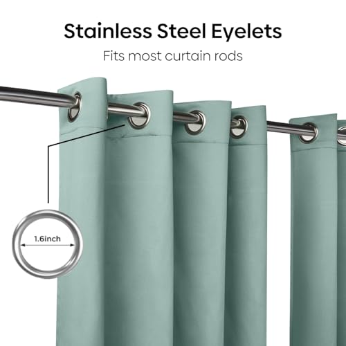 Image of Haus and Kinder Blackout Curtains 5 feet for Window,Pack of 2 Blackout Curtains for Window,100% Room Darkening Curtains Blackout 5 feet Long (Aqua, 114x152 CM)