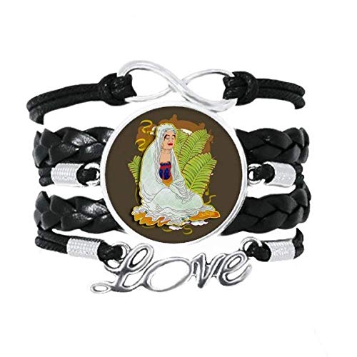 Bracelet religion dix-huit arhats DIY en cuir torsadé à offrir en cadeau symbolique