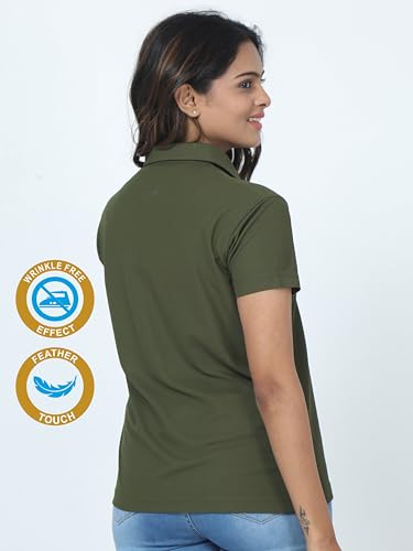 Image of STELLERS Women's Premium Polo T-Shirt, Regular Fit | Odour Resistant | Wrinkle Free | Quick Dry | Stretchable | Lightweight | Breathable | Sustainable | Anti-Static | Feather Touch Feel