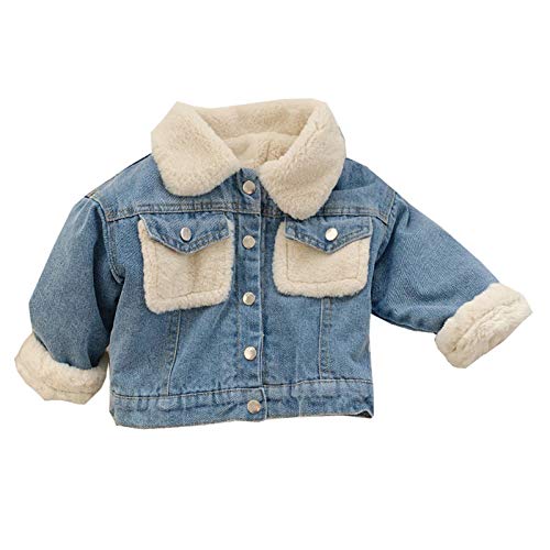 Moru Infant Baby Toddler Girl Boy Winter Casual Thick Fleece Lined Denim Jacket Warm Jean Coat Outwear