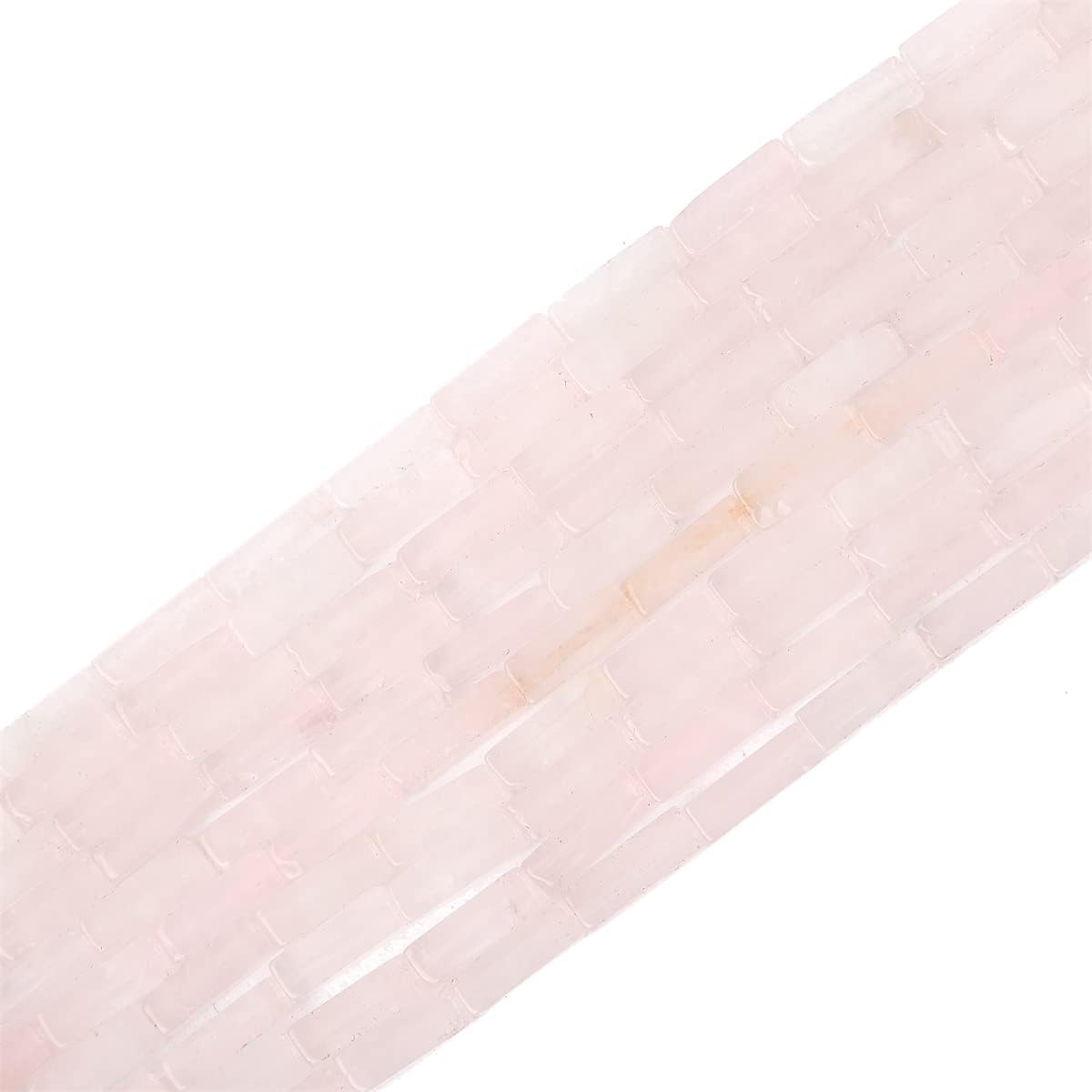 Natural Rose Quartz Tube Beads Rectangle 4x13mm 40cm/Strand Stone Beads for Jewelry Making