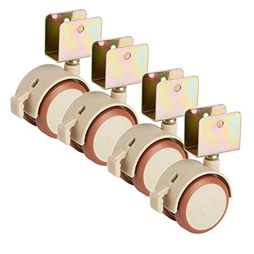 2 Zoll Krippenrollen U Halterung Rollen Leise Gummi Zwillingsrad Universal- Schwenken Möbelrollen Aus Holz Mit Bremse 160 Kg Zum Parkettboden Teppich Fliese 4 Packungen