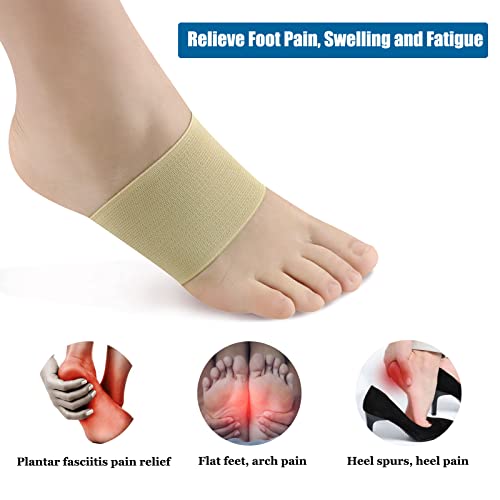 Copper Plantar Fasciitis Relief Sleeves (4Pcs), Arch Support Brace Compression Sleeve For Foot Care, Plantar Fasciitis Socks Bands For Heel Spurs, Flat Feet, Fallen Arches, High Arch And Foot Injury #TOP1