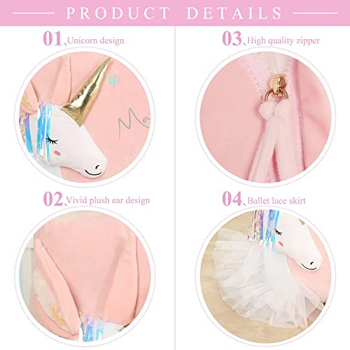 Anzitinlan Pink Unicorn Bean Bag Chair For Girls Room Decorations, Toy Storage Beanbag Chairs, Velvet Fabric Super Soft, Extra Large Size Cover Only #TOP4