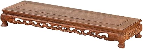 GOLDY&WENDY Base de madera de ala de pollo chino, soporte de pedestal de palisandro sólido para tallar, jarrón rectangular, soporte de exhibición de