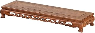 Chinese Chicken Wing Wood Base Solid Carving Rosewood Pedestal Stand Rectangle Vase Plant Sculpture Display Stand(9.4x3.5x1.6'')