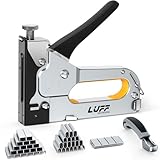 Staple Gun - LUFF 3 in 1 Heavy Duty Stapler Gun with Staple Remover and 3000 Staples for Upholstery, Manual Brad Nailer Power Adjustment Stapler Gun for Wood, Decoration, Crafts DIY
