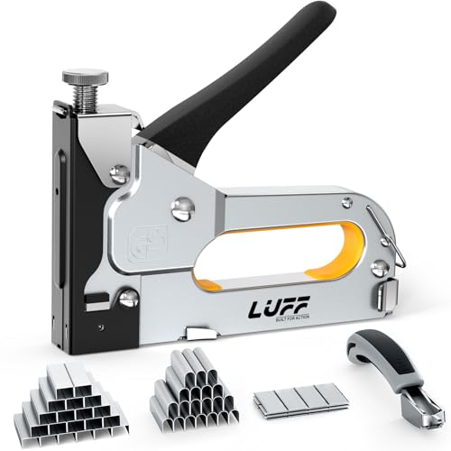 Staple Gun - LUFF 3 in 1 Heavy Duty Stapler Gun with Staple Remover and 3000 Staples for Upholstery, Manual Brad Nailer Power Adjustment Stapler Gun for Wood, Decoration, Crafts DIY