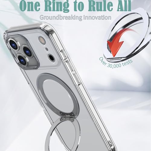 Coque magnétique iPhone 17 avec anneau support bleu - 5
