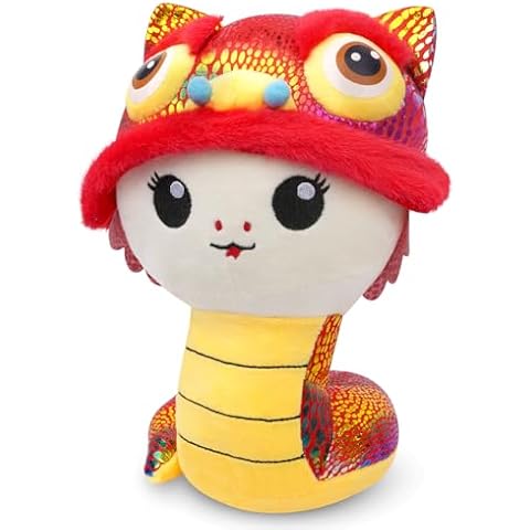 JIAJEGTGT 2025 Snake Plush, Chinese New Year Stuffed Animal, Snake Plush Toy Chinese Spring Festival Tradition Zodiac Gifts for Kids, Blessing Souvenir, Home Car Decor Cover