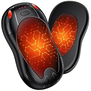 Hand Warmers Rechargeable 10000mAh 2 Pack, FANDLISS Electric Hand Warmers with Double Side Heating 3 Levels Heat, Portable Pocket Heater with AI-Smart Chips, Gifts for Work, Outdoor, Golf, Hunting